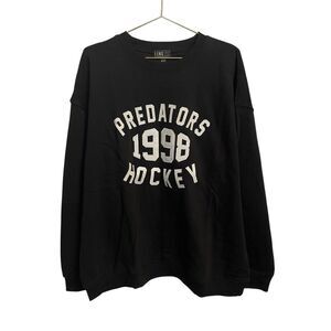 LINE CHANGE Nashville Predators Sweatshirt Nostalgic Crew Black 2XL NWT